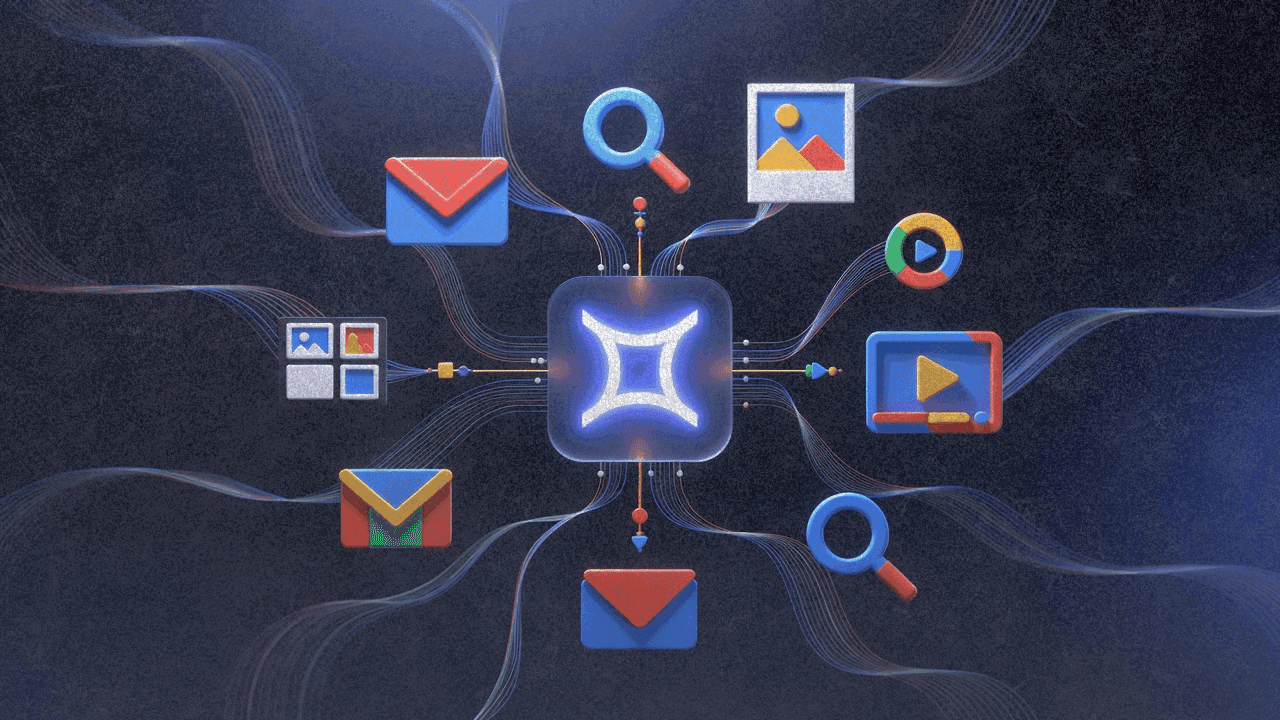 Иллюстрация: Google Gemini соединяется с Gmail, Photos, YouTube и данными поиска