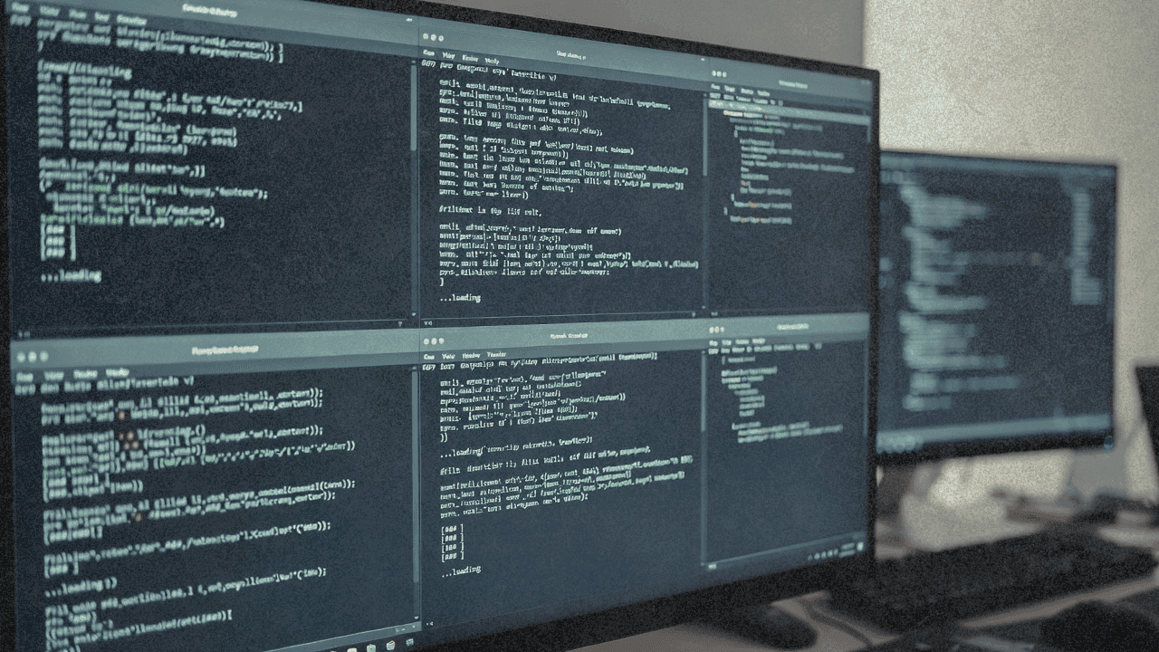 Абстрактная визуализация загрузки MCP-инструментов в среде разработки с индикатором использования контекста