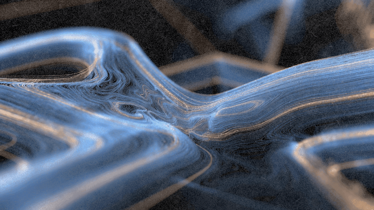 Абстрактная визуализация математической функции с плавными кривыми и вероятностными текстурами